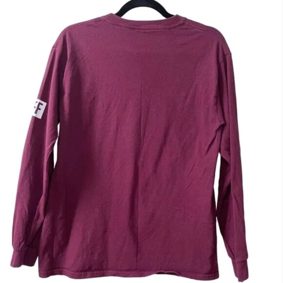 Neff X DISNEY Burgundy Floral Mickey Mouse Graphic Longsleeve M - Picture 2 of 6